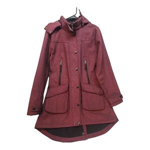 Celsius Premium Maroon Red Parka Coat Cinch Waist Fleece‎ Lined Size  XL